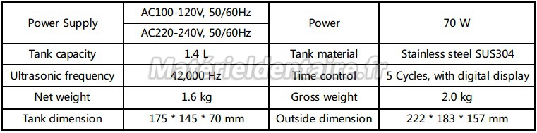 JeKen® CE-6200A Nettoyeur Ultrasonique 1.4L